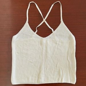 White Knit Tank Top by Garage